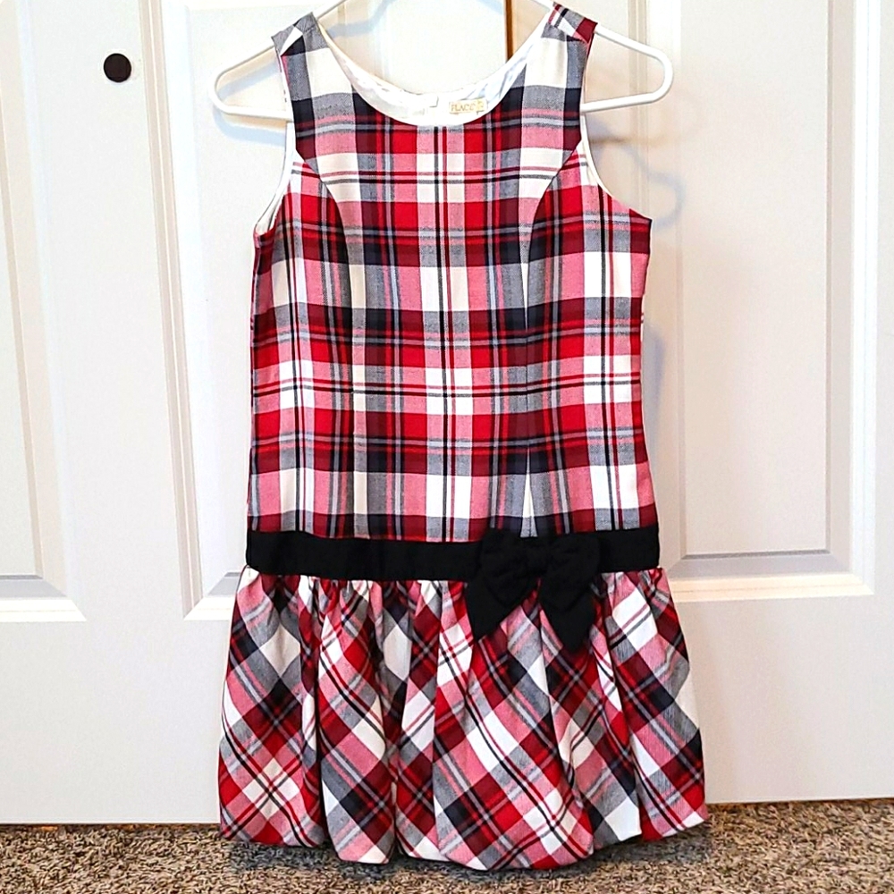 Girls Christmas plaid dress